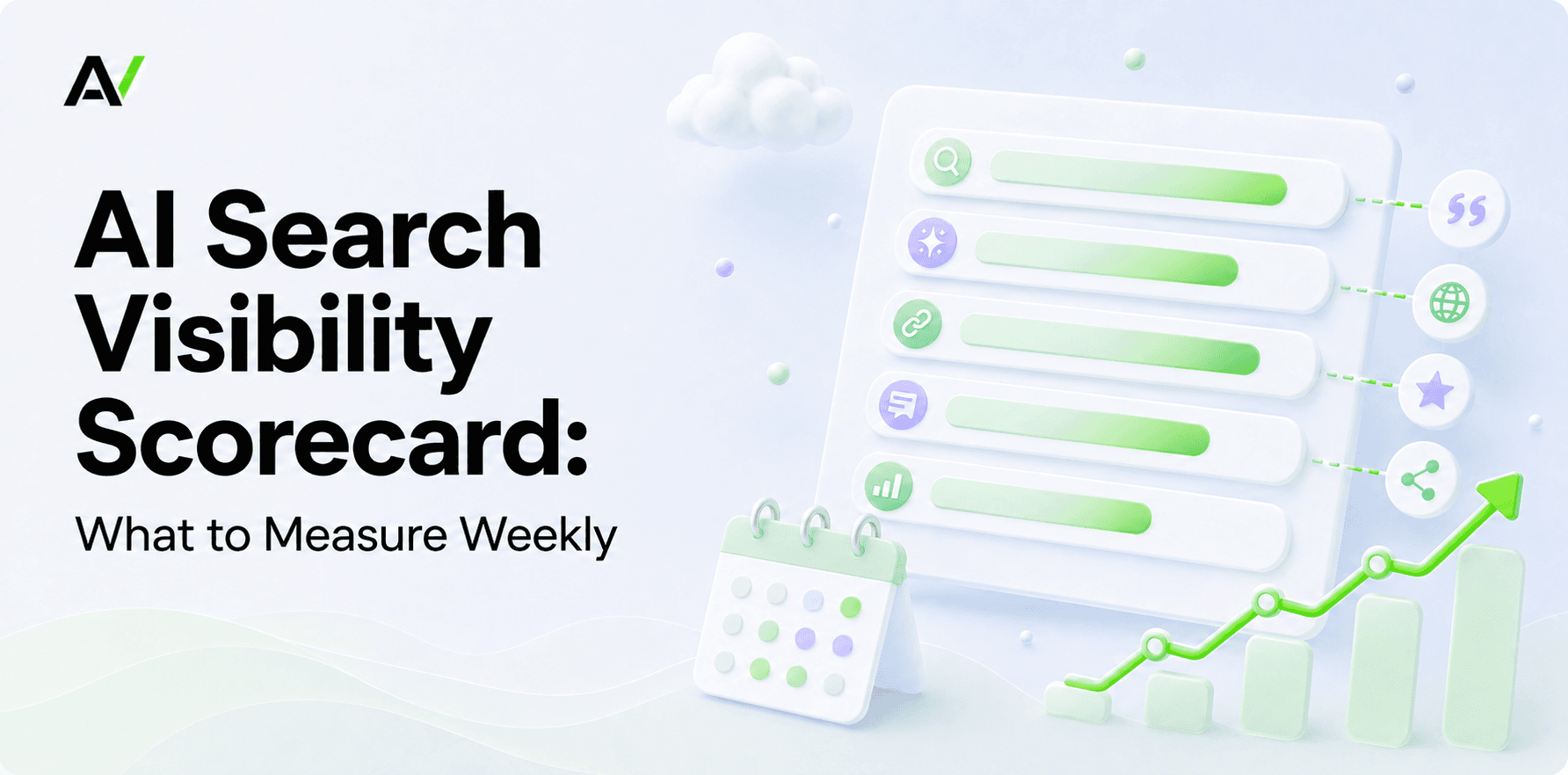 Abstract bar scorecard representing weekly AI search visibility