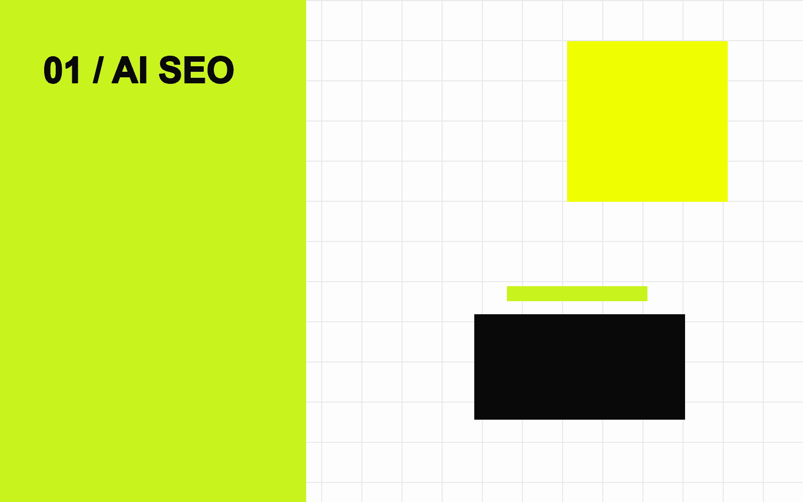 Abstract lime and ink composition representing AI SEO signals