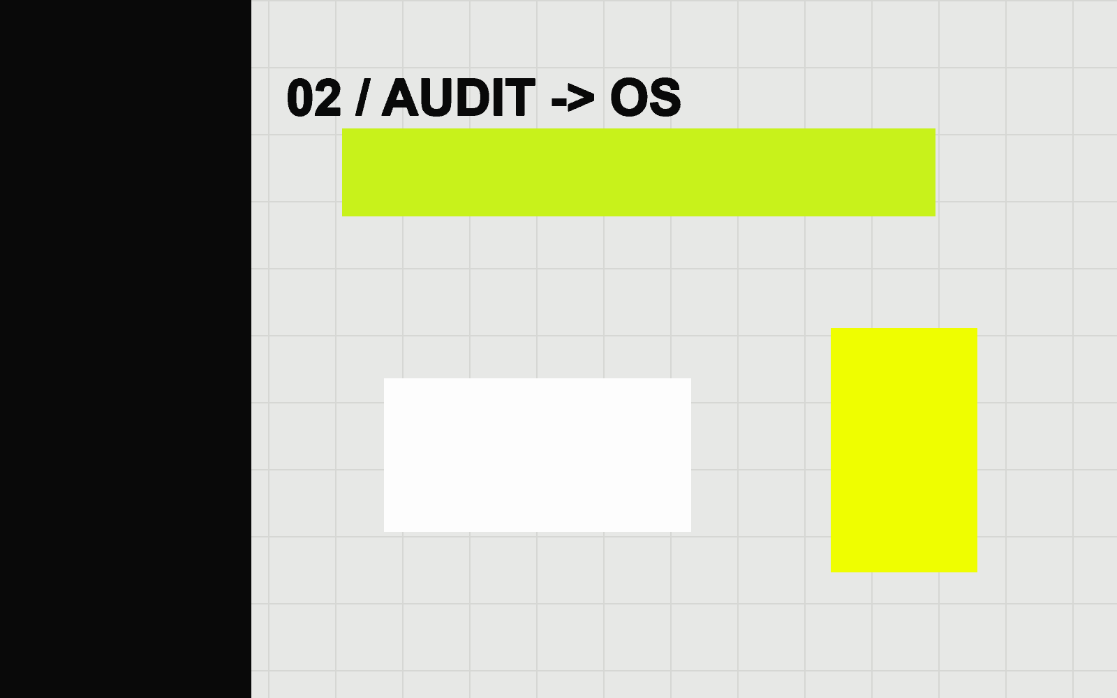 Abstract audit pages becoming connected marketing workflow blocks