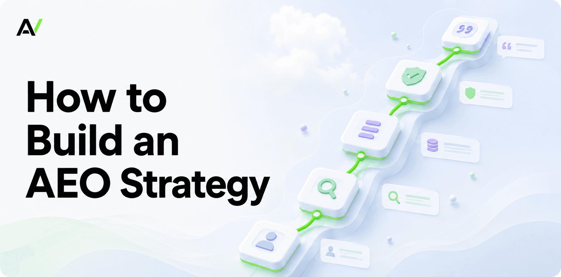 Illustrated hero for building an AEO strategy