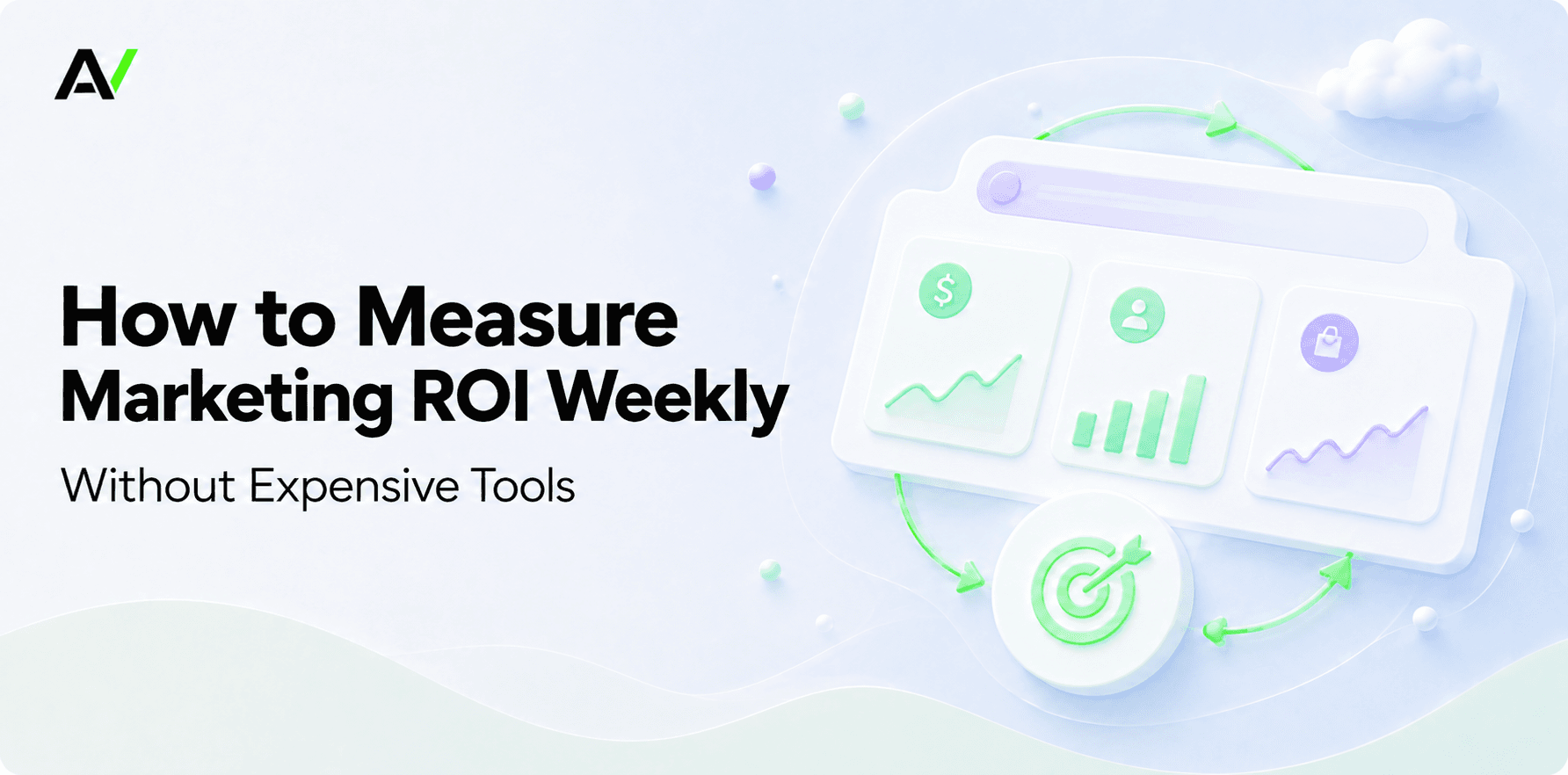 Abstract rising bars representing weekly marketing ROI measurement